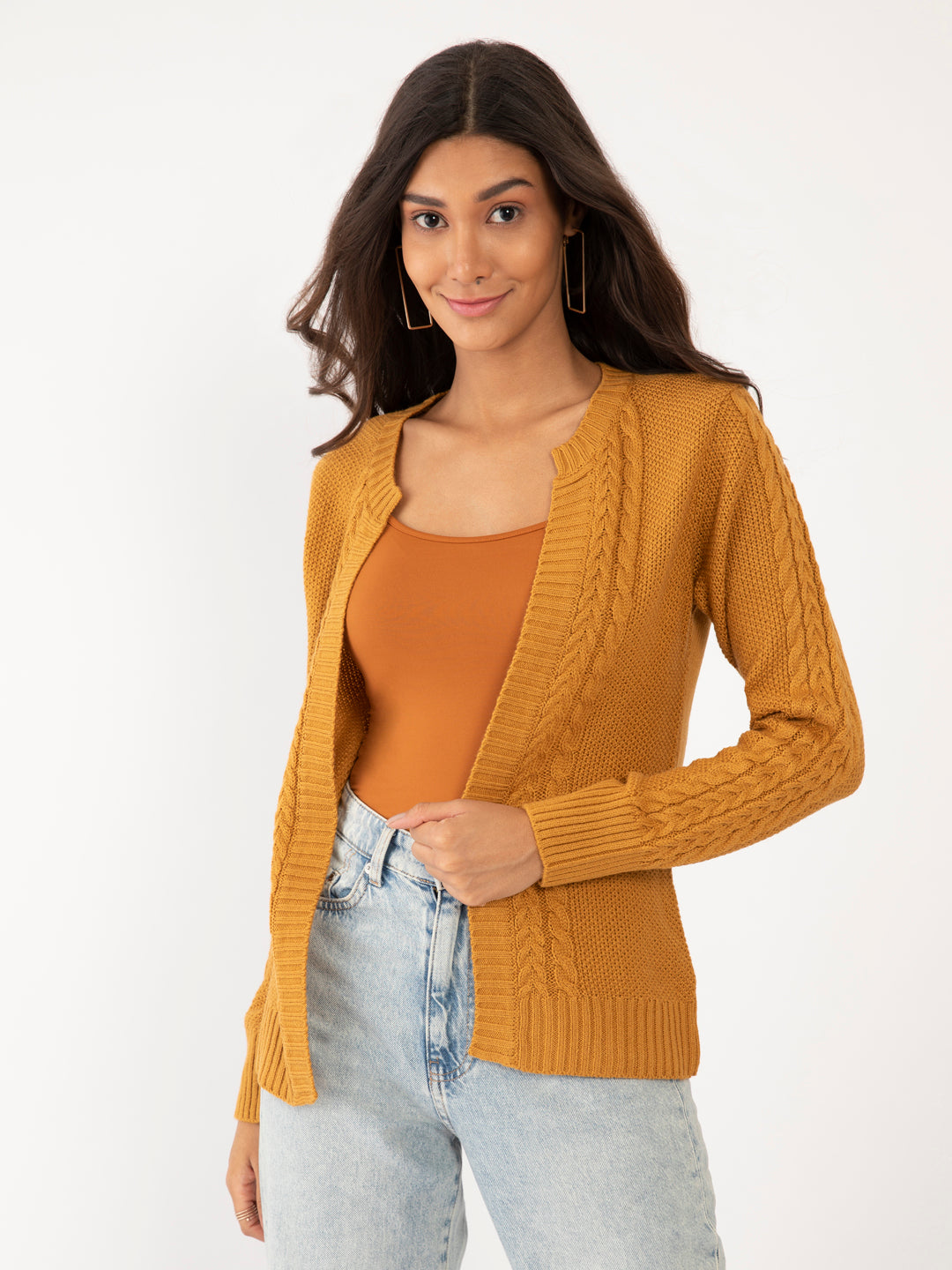 Yellow Solid Shrug For Women