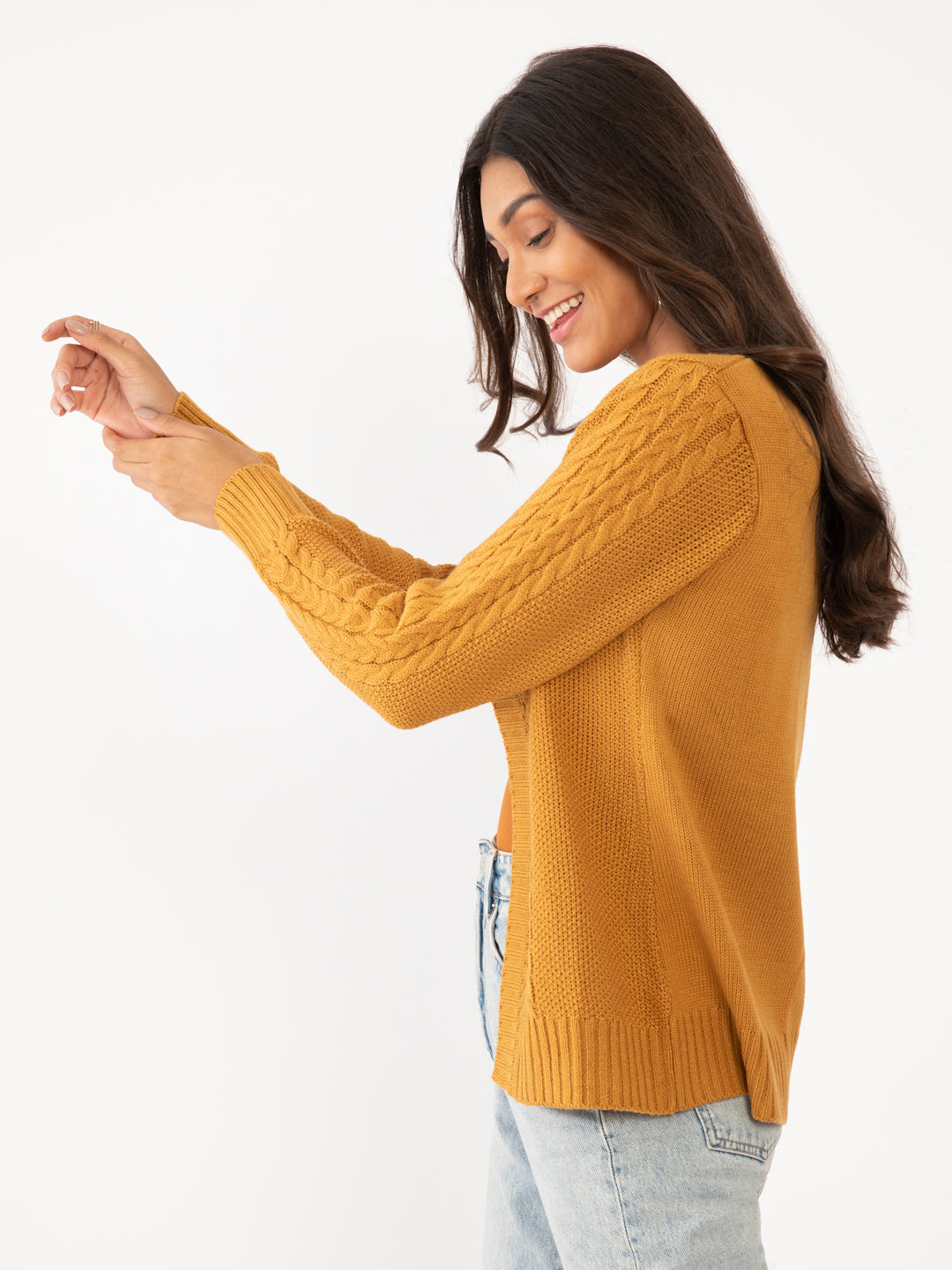 Yellow Solid Shrug For Women