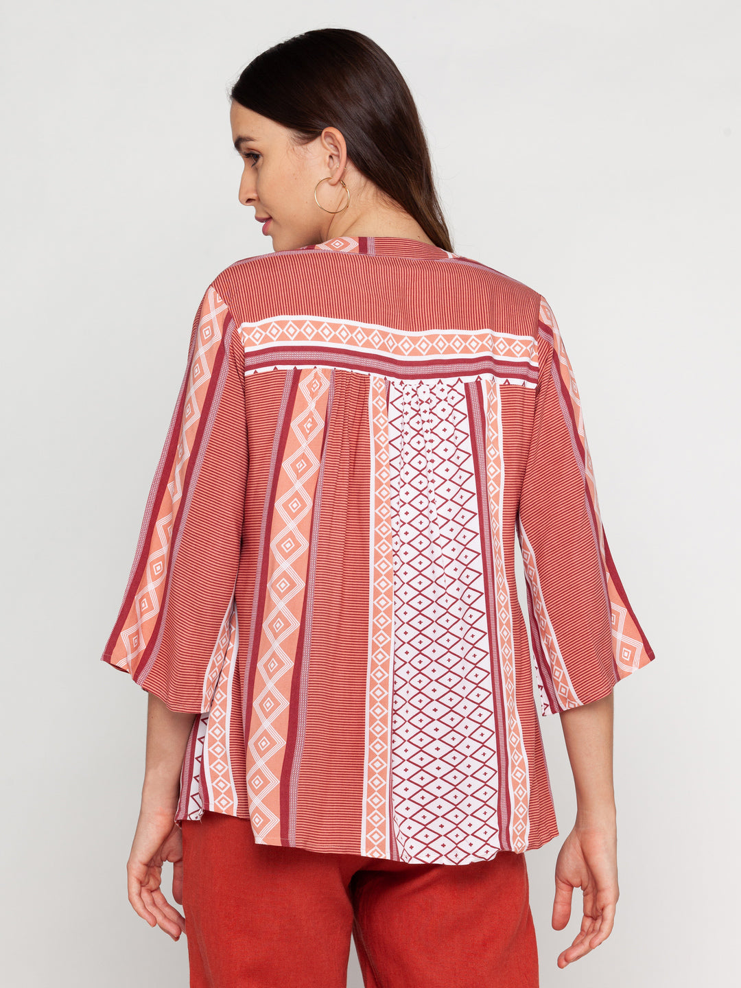 Off White Printed Tie-Up Shrug For Women