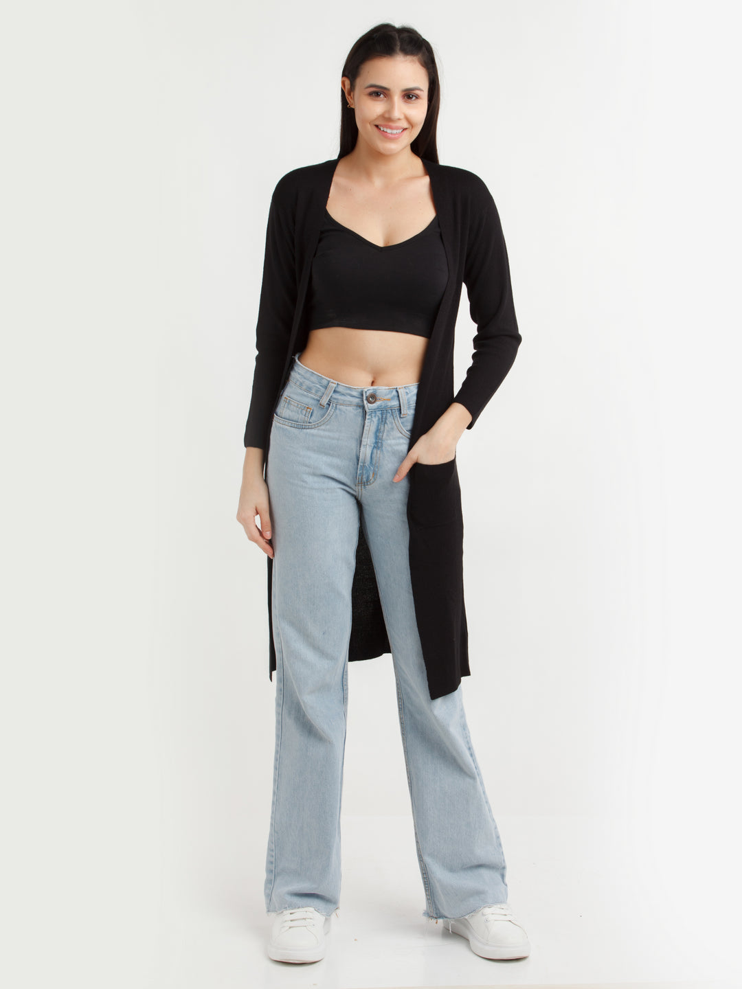 Black Solid Cardigan