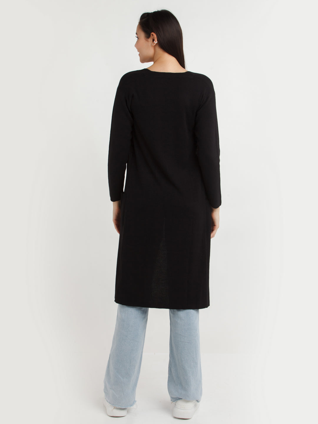 Black Solid Cardigan