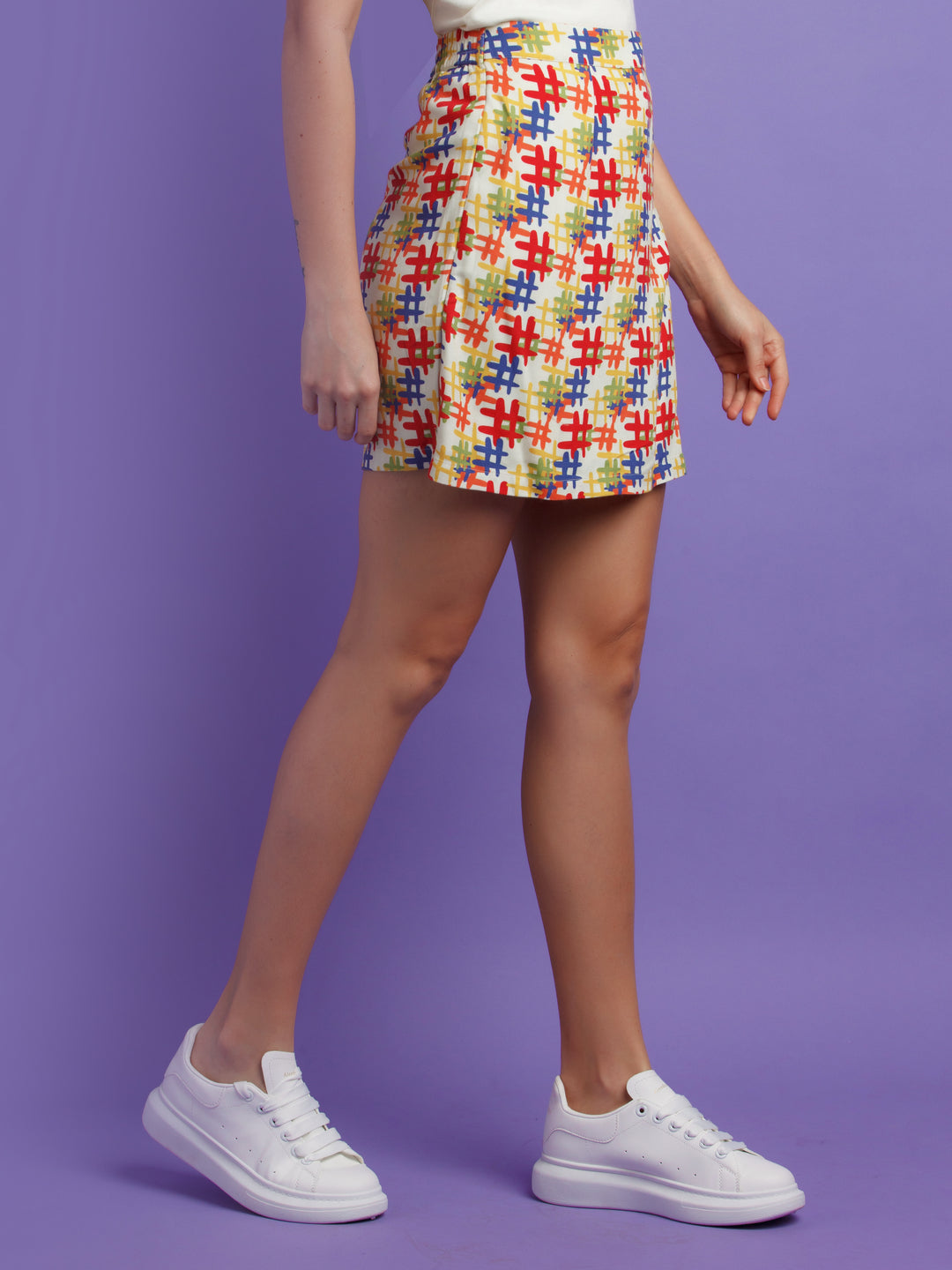 Multi Color Printed Skirt For Women