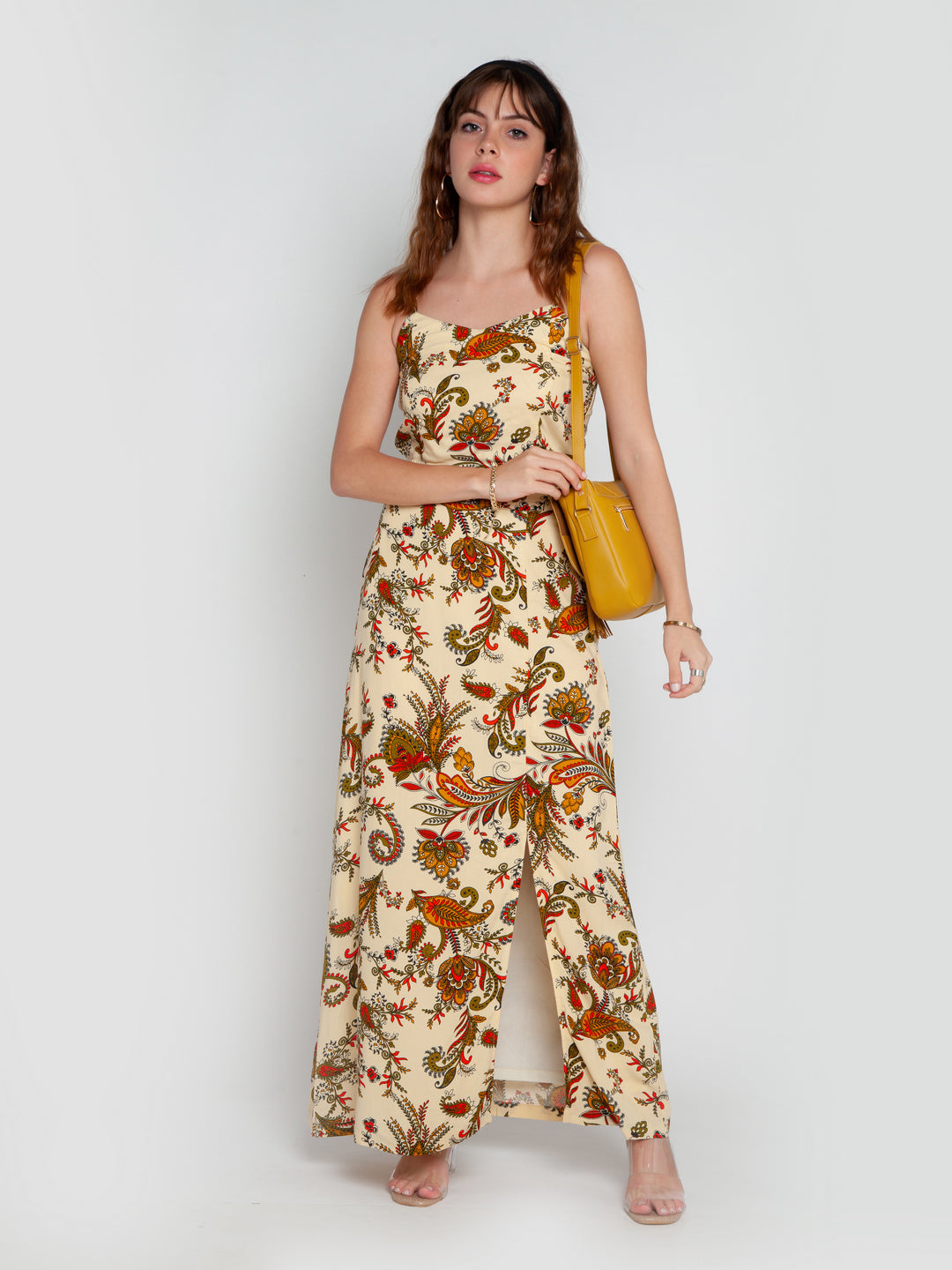 Cream-Colored Printed Co-Ord Set
