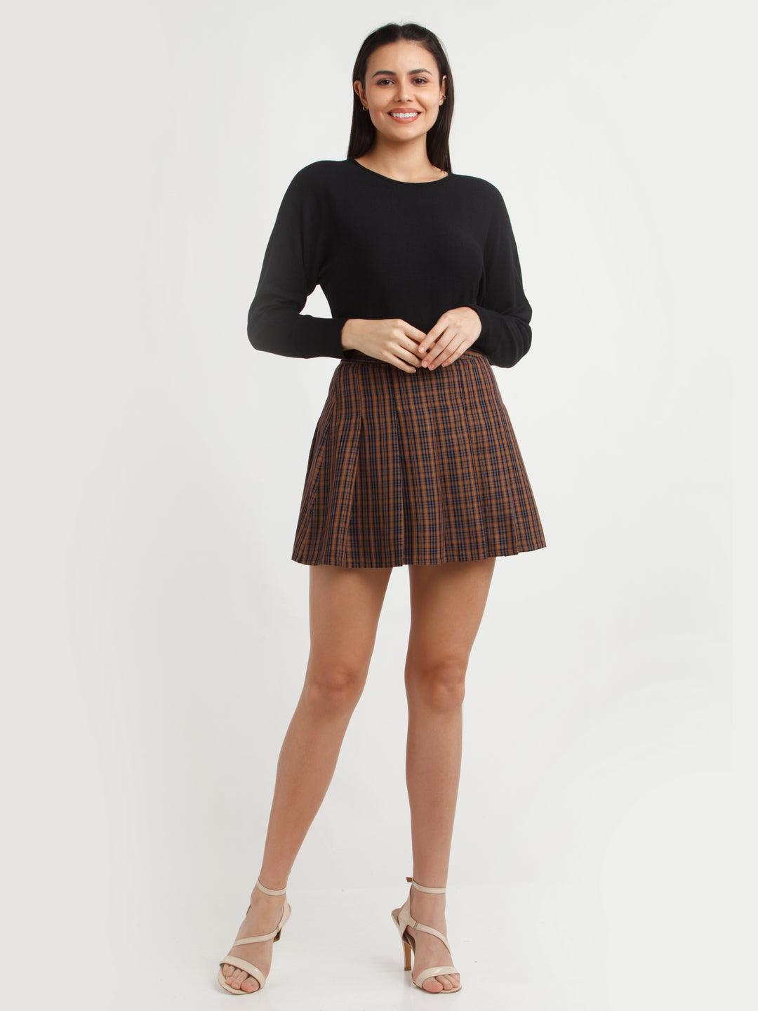 Multi Color Checked Skirt For Women