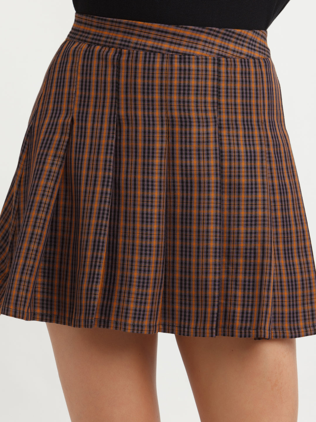 Multi Color Checked Skirt For Women