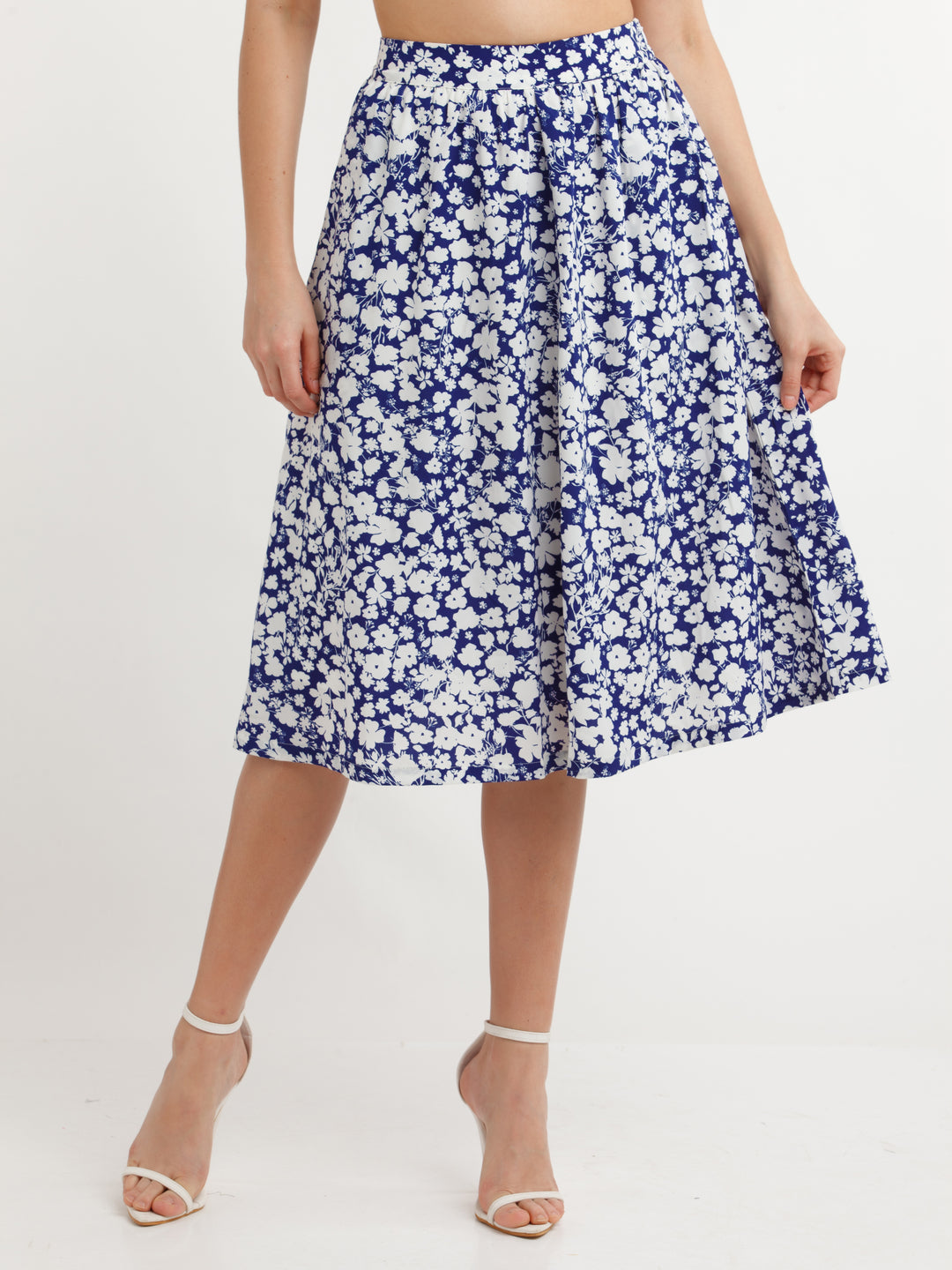 Blue Printed Skirt For Women
