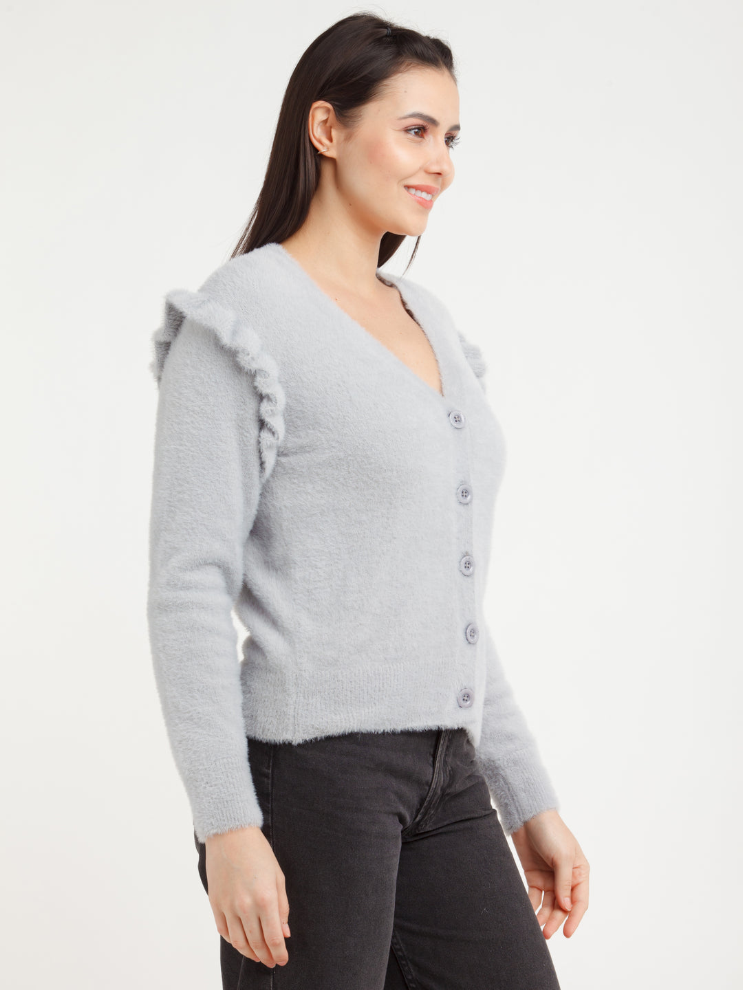 Grey Solid Sweater