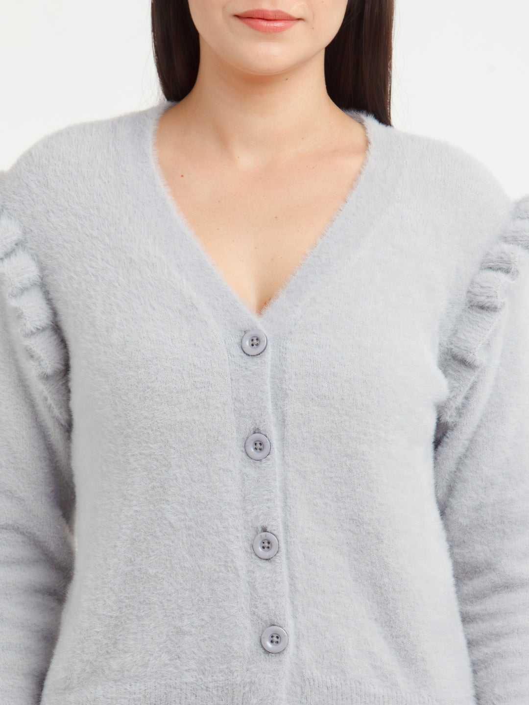 Grey Solid Sweater
