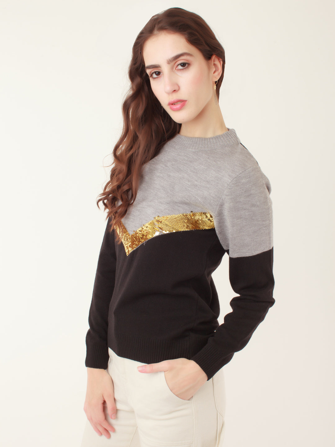 Multicolored Embellished Sweater