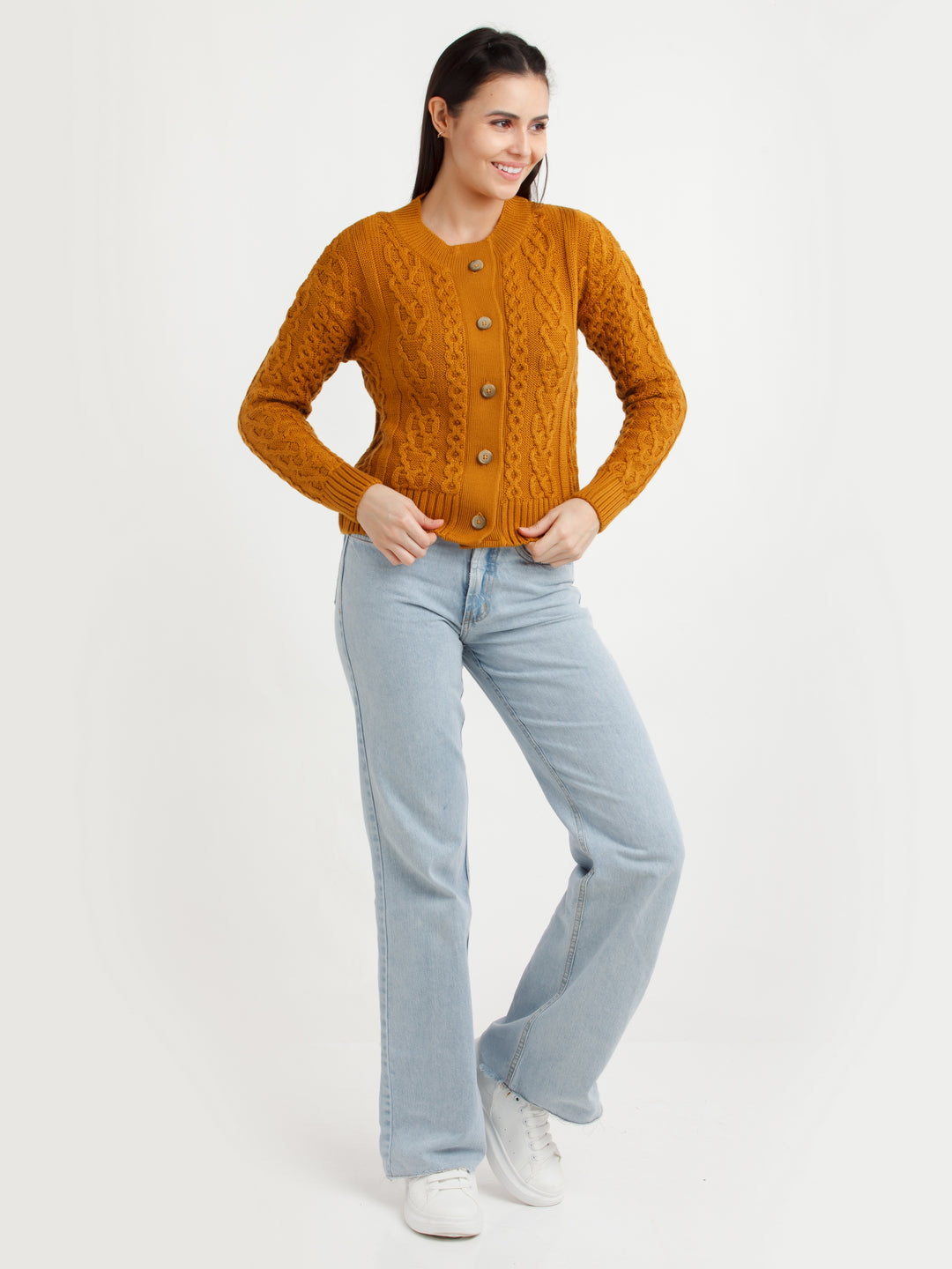 Mustard Solid Sweater