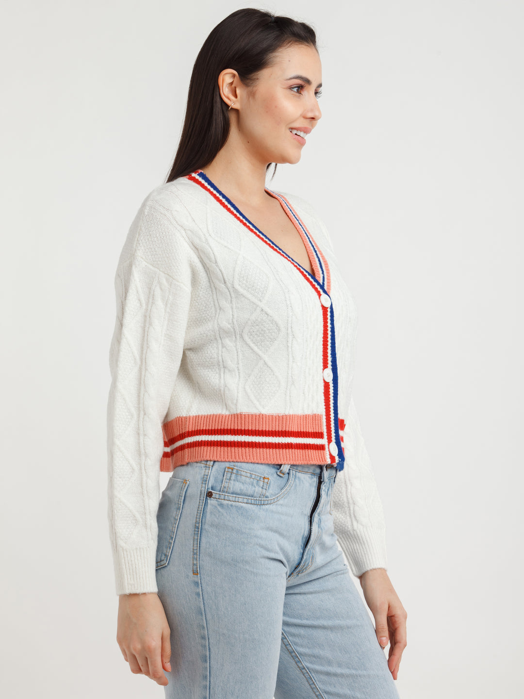 White Solid Sweater