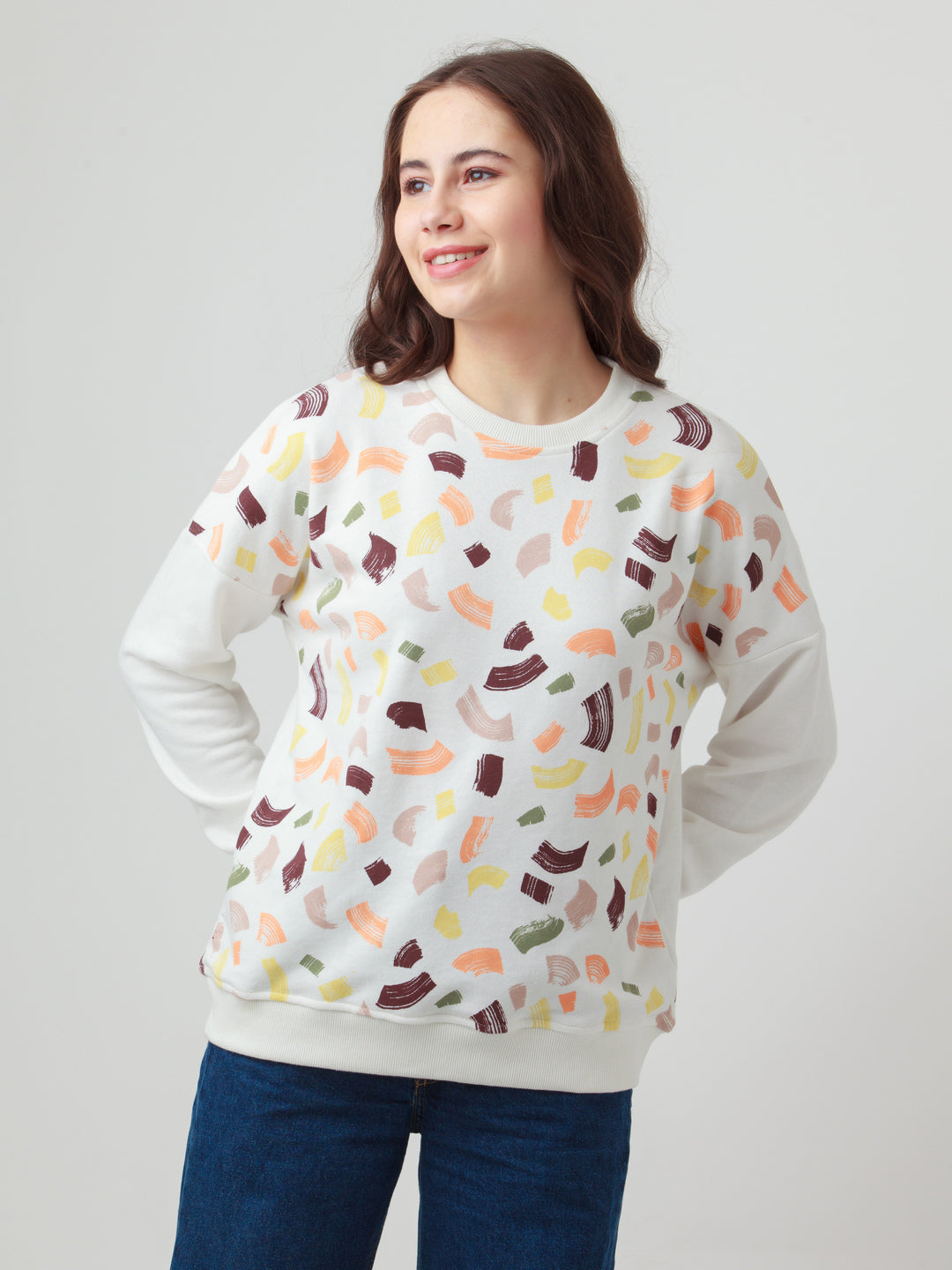 Multicolor Printed Sweatshirt For Women