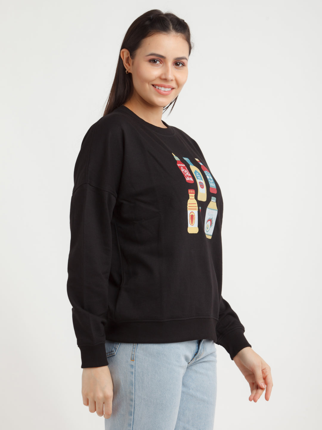 Black Printed Sweatshirt