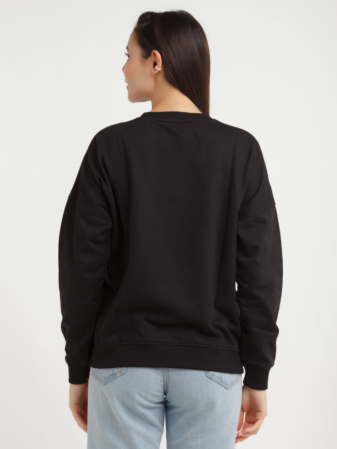 Black Printed Sweatshirt