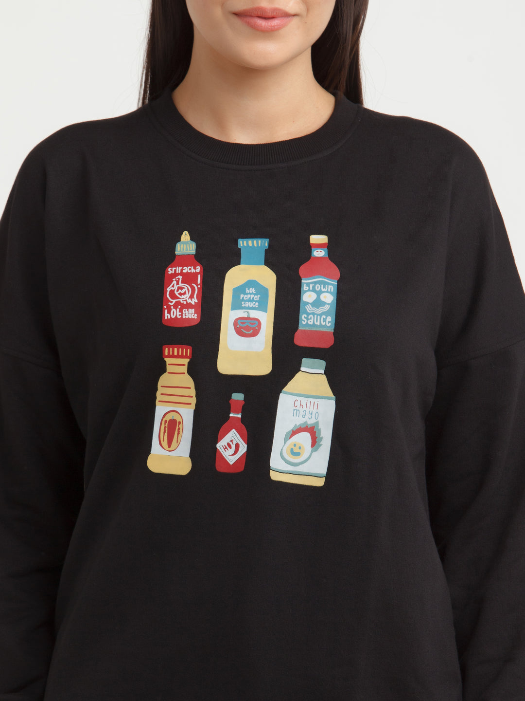 Black Printed Sweatshirt
