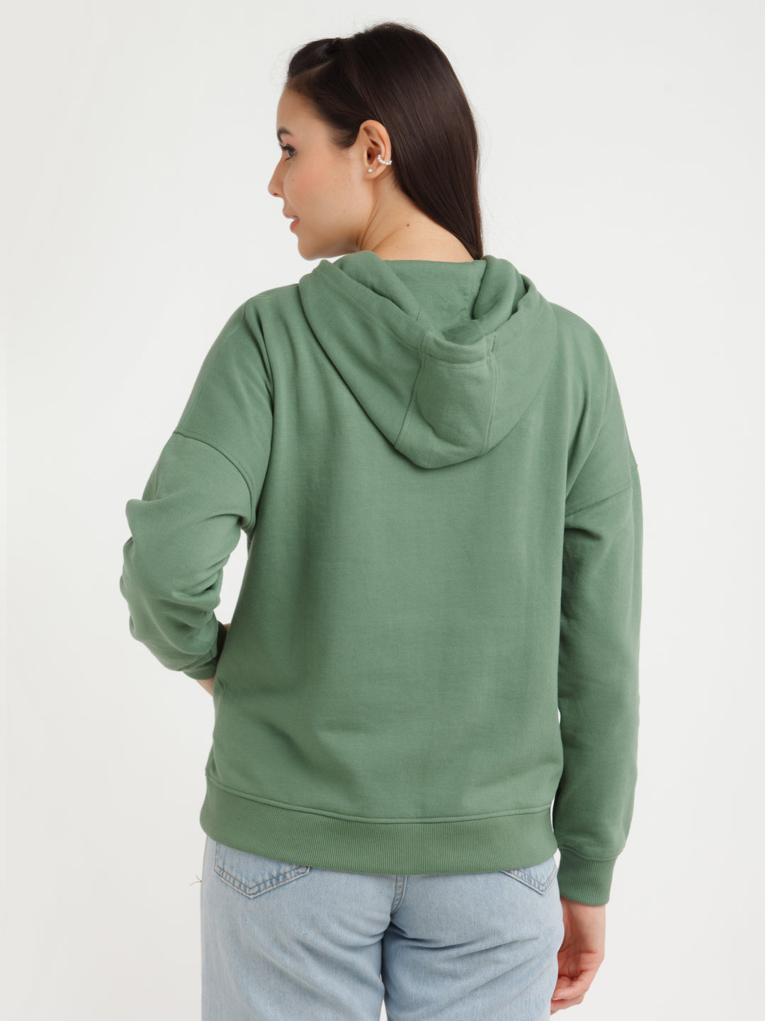 Green Printed Hoodie
