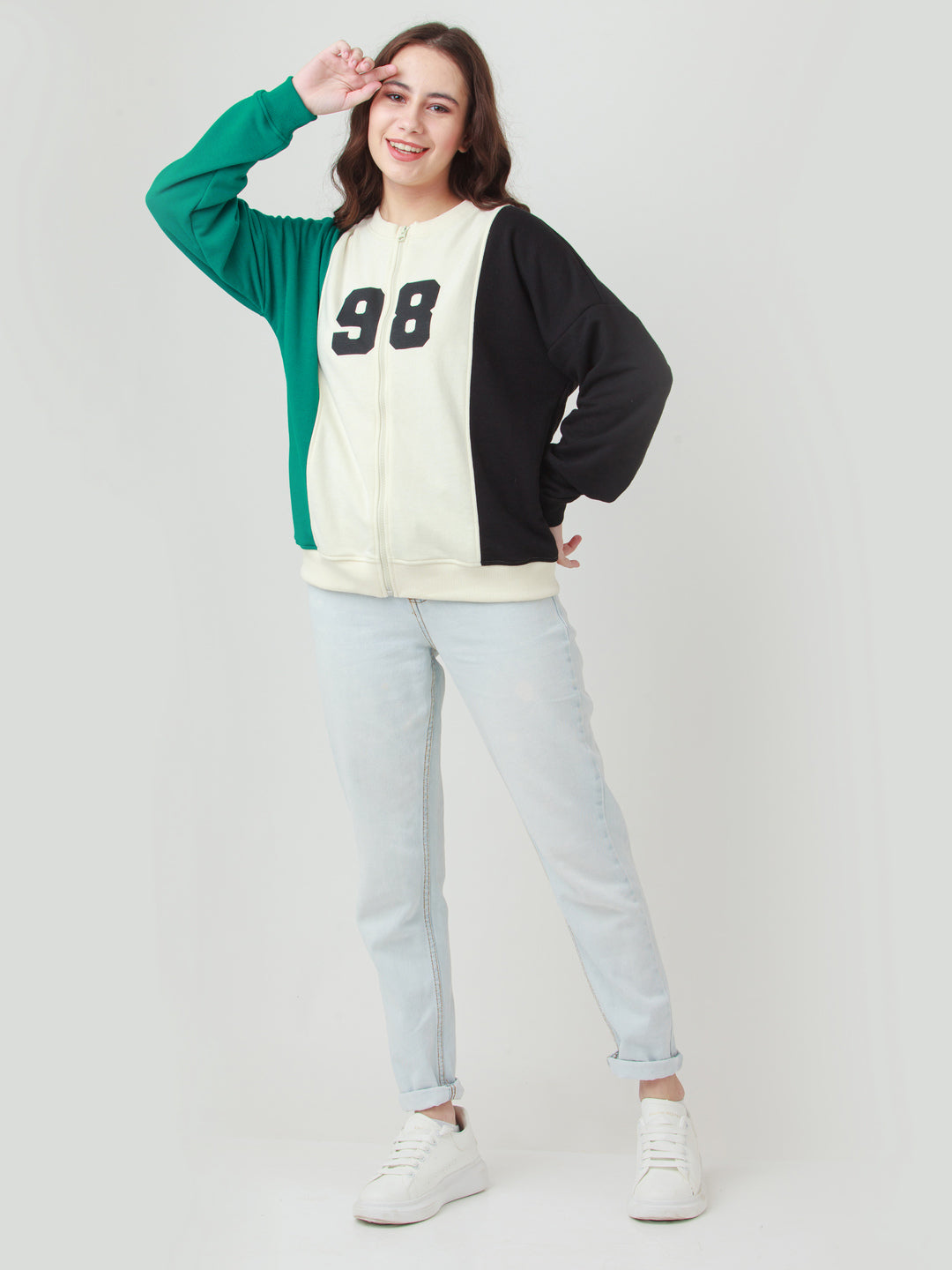 Multicolor Colourblocked Straight Sweatshirt