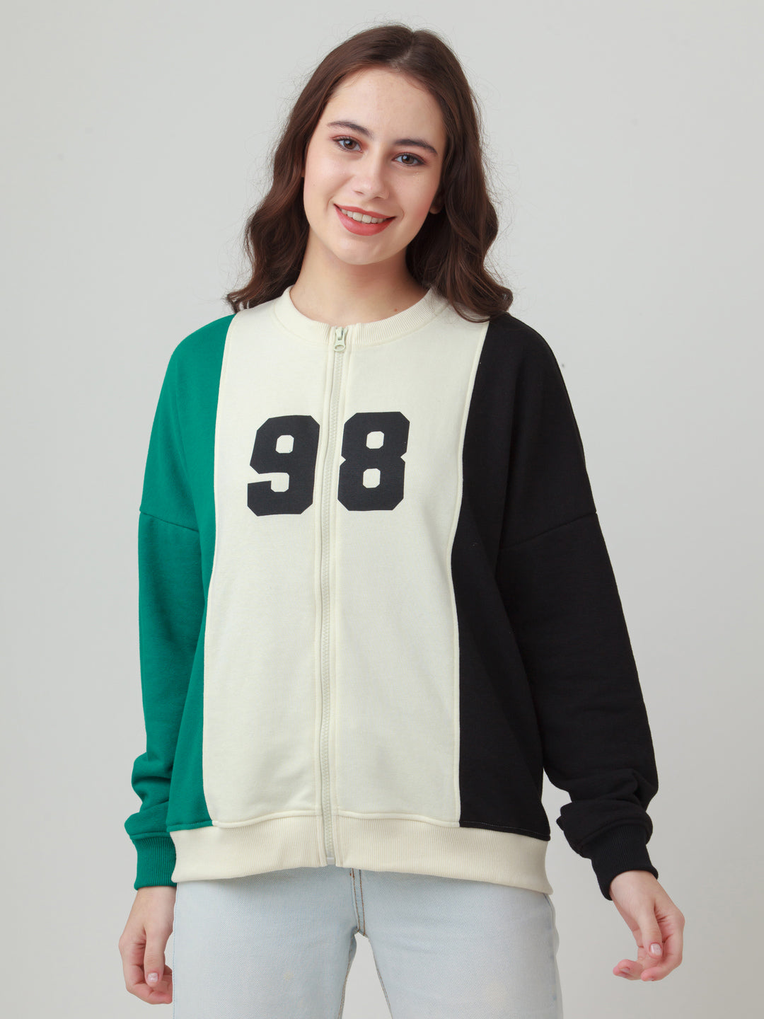 Multicolor Colourblocked Straight Sweatshirt