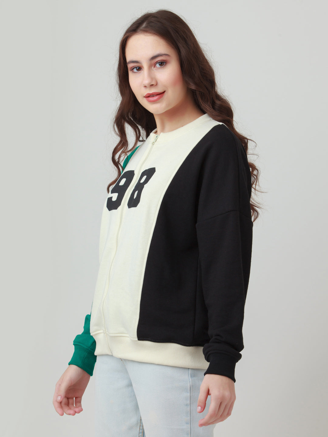Multicolor Colourblocked Straight Sweatshirt
