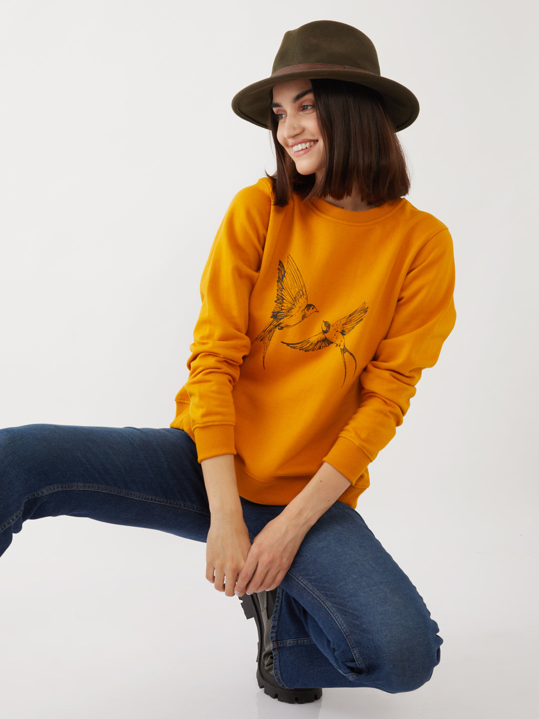 Yellow Solid Sweatshirt