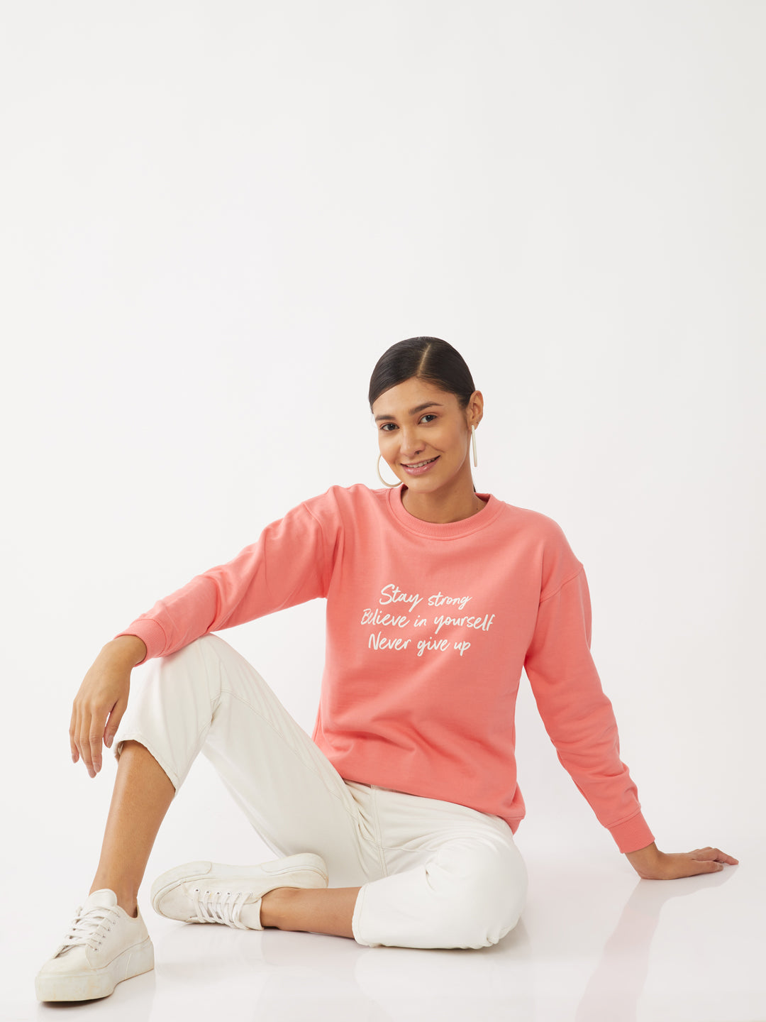 Pink Printed Sweatshirt