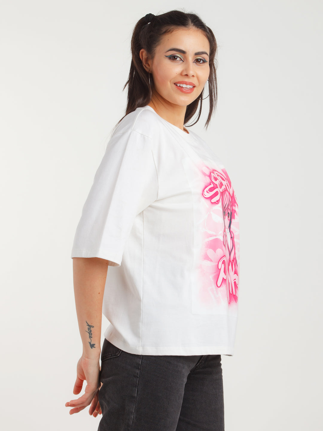 White Printed T-Shirt
