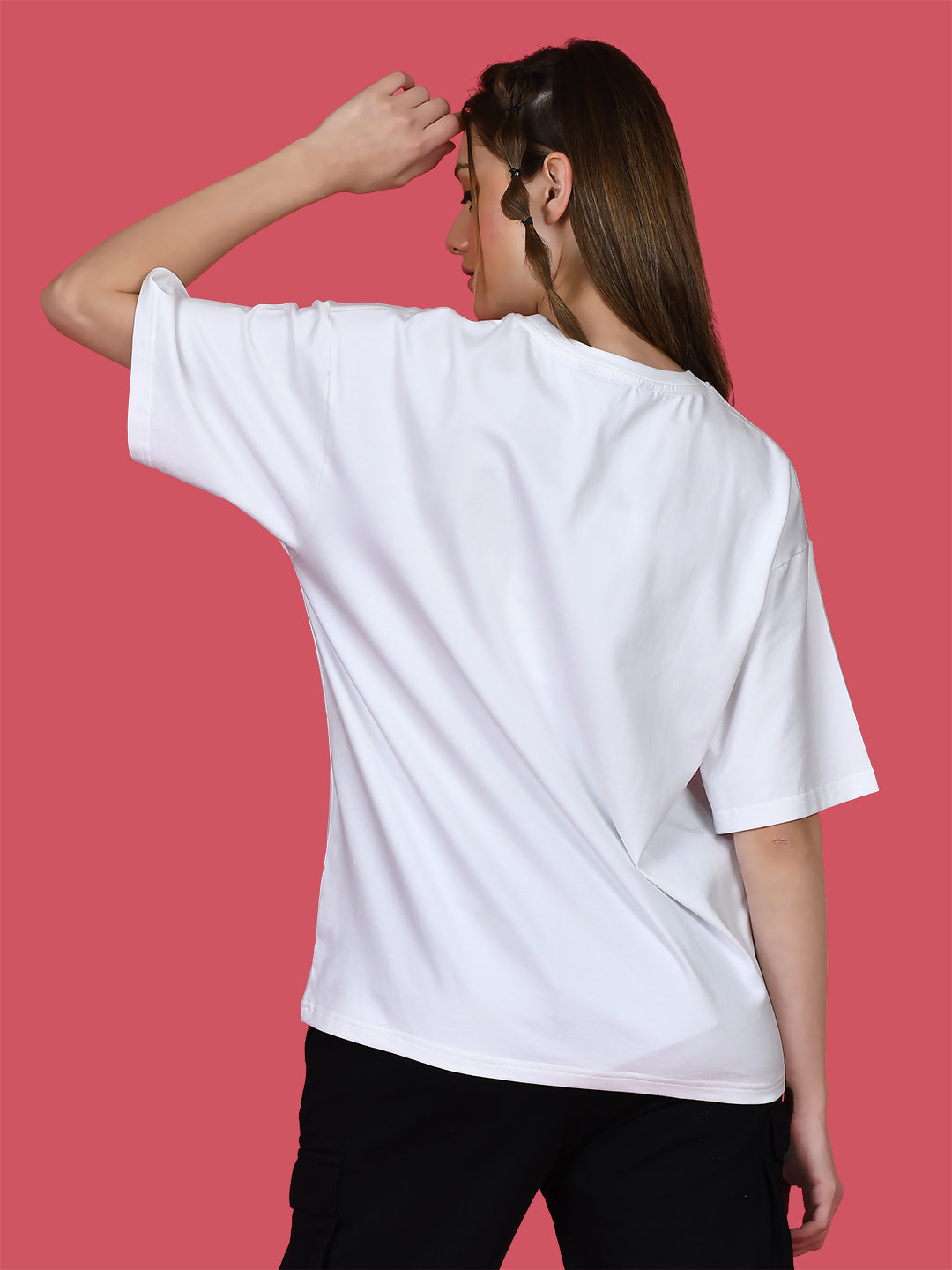 White Printed Oversized T-Shirt