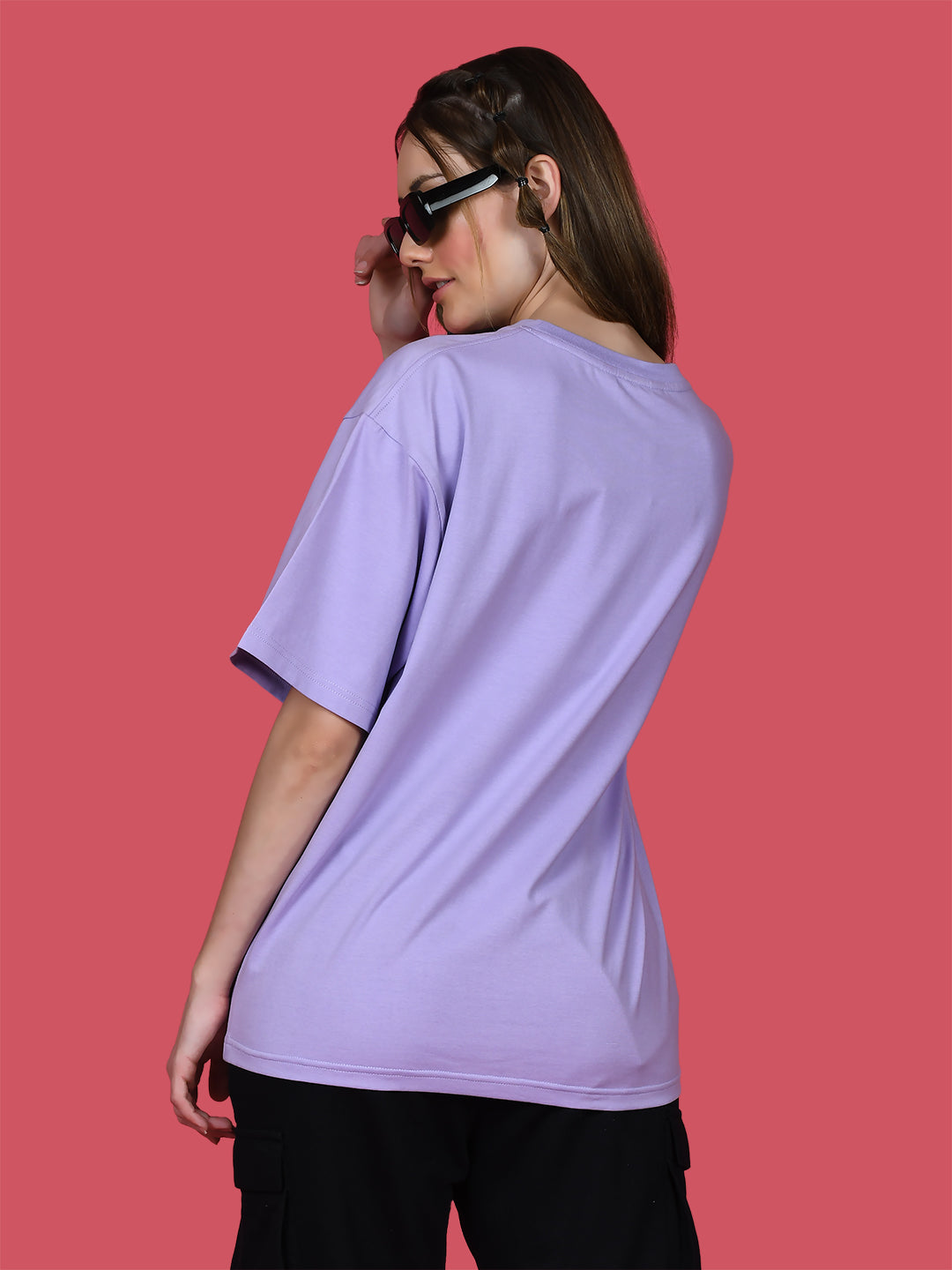 Purple Printed Oversized T-Shirt