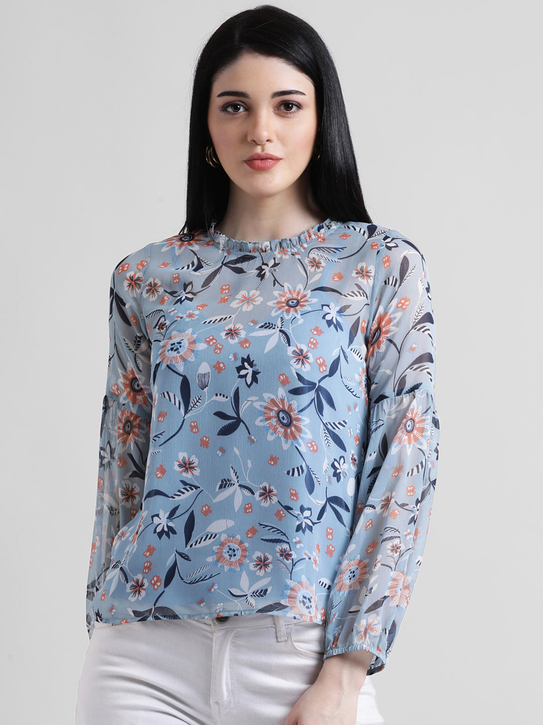 Blue Printed Regular Top