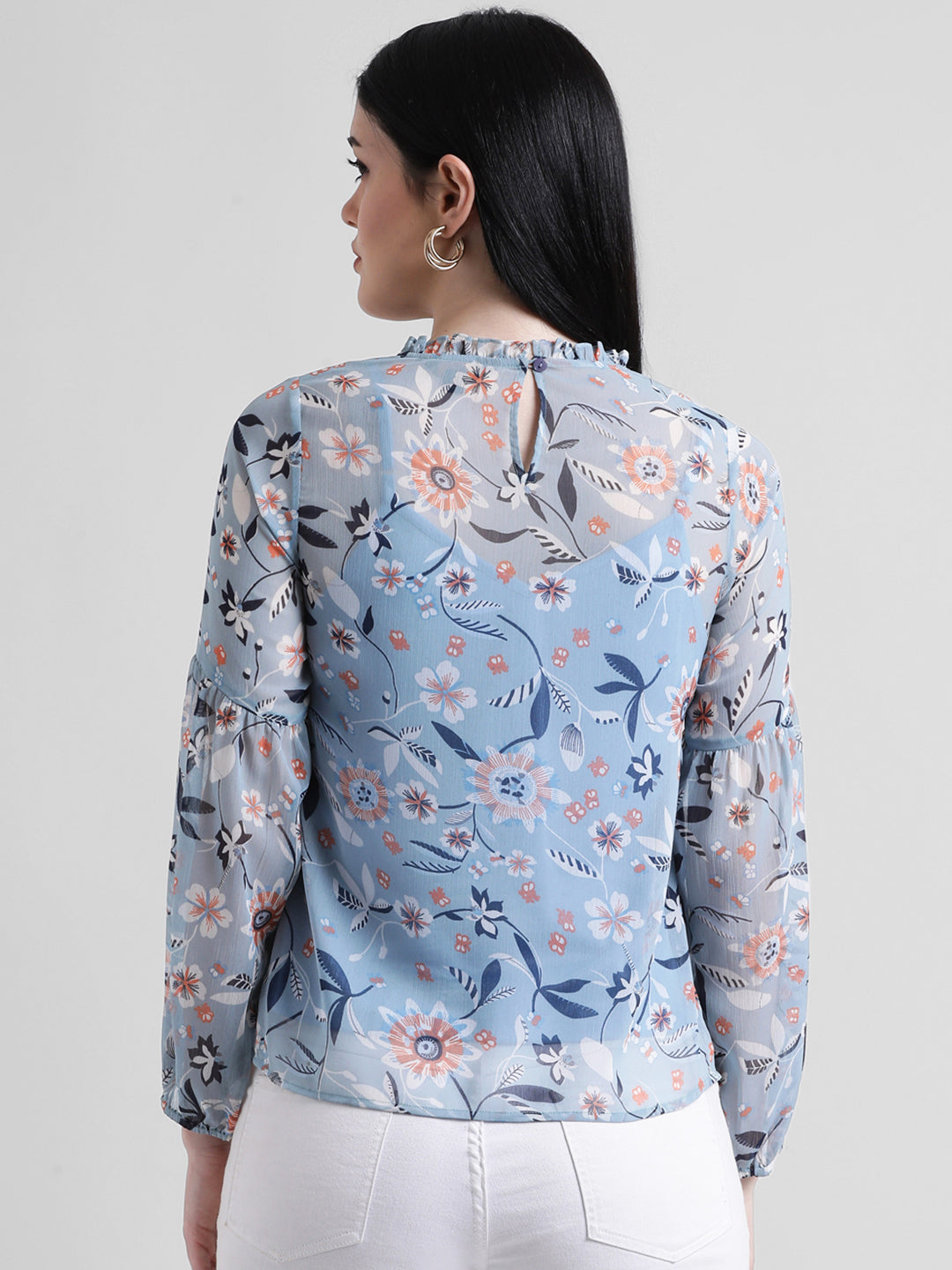 Blue Printed Regular Top
