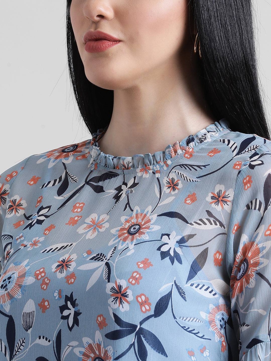 Blue Printed Regular Top