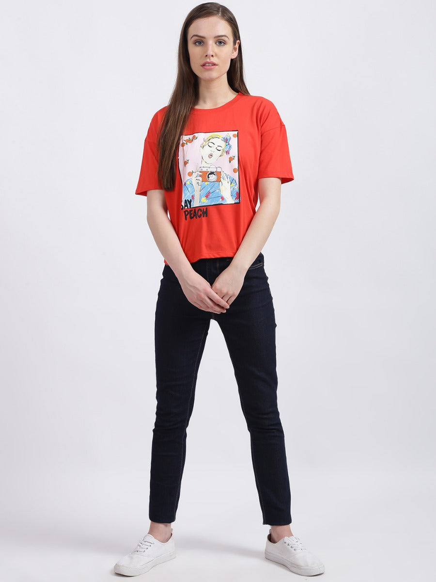 Red Graphic Regular T-Shirt