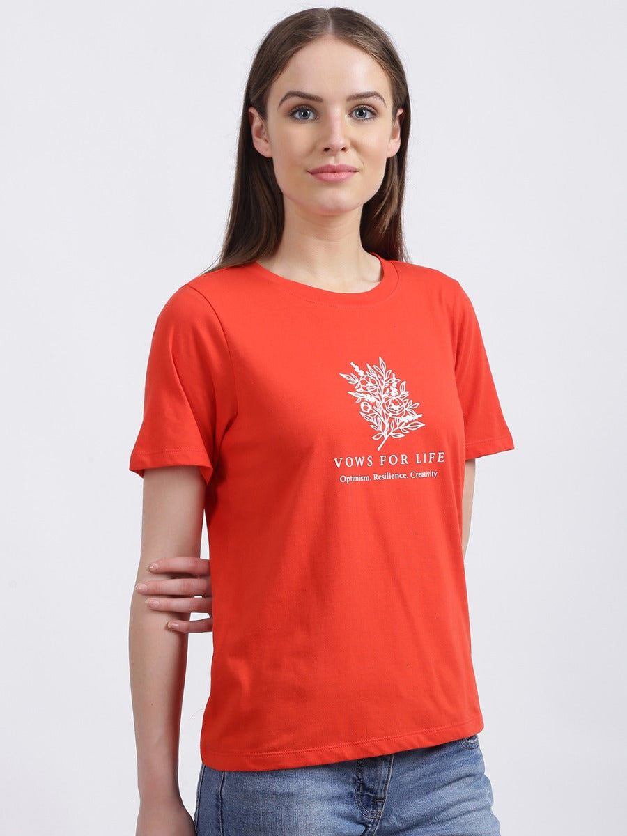 Red Graphic Regular T-Shirt