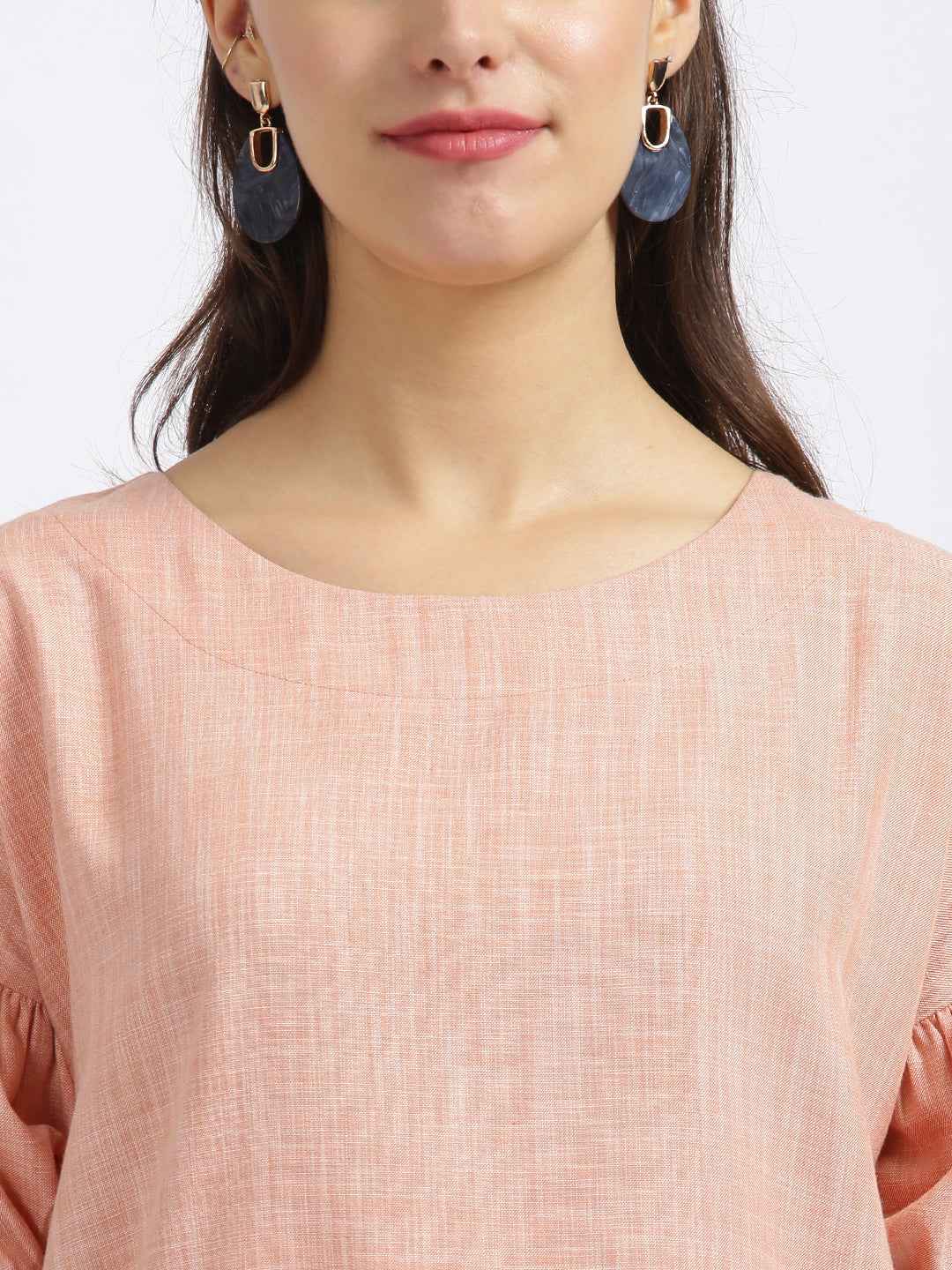 Peach Solid Regular Top