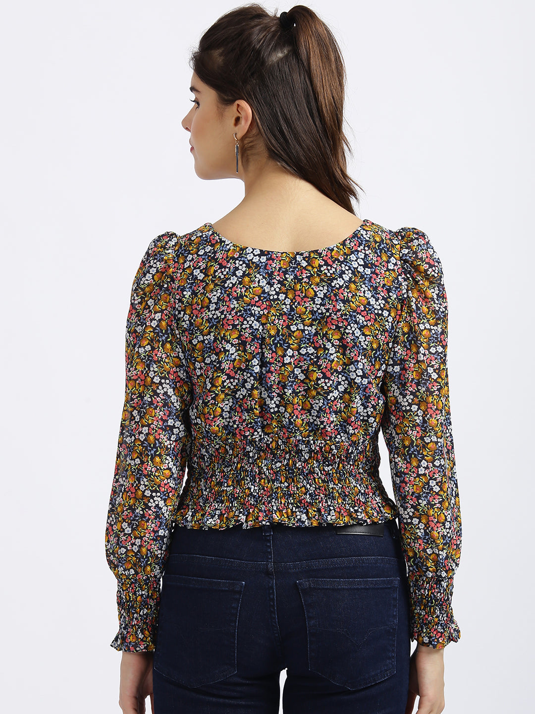 Multi Floral Print Regular Top