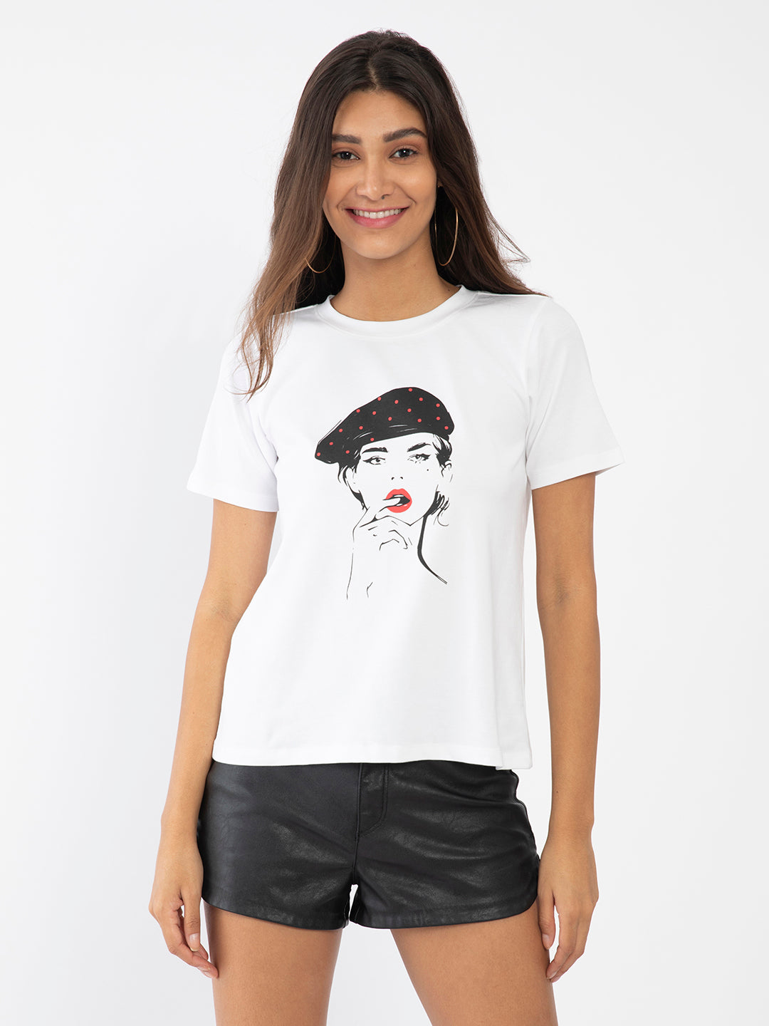 White Printed T-Shirt