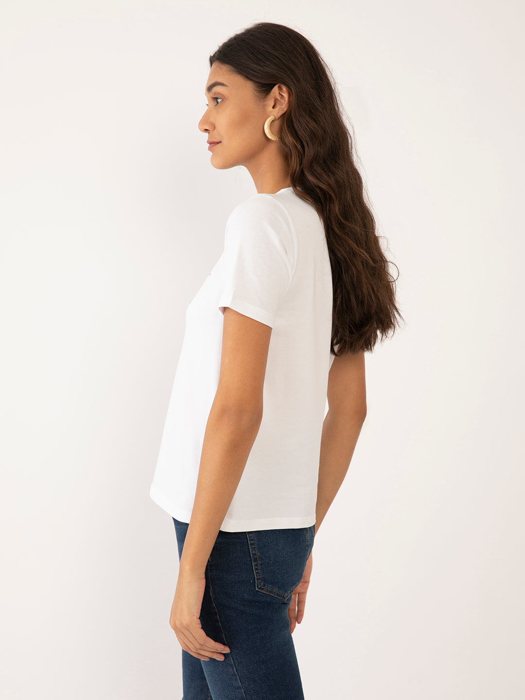 White Printed T-Shirt