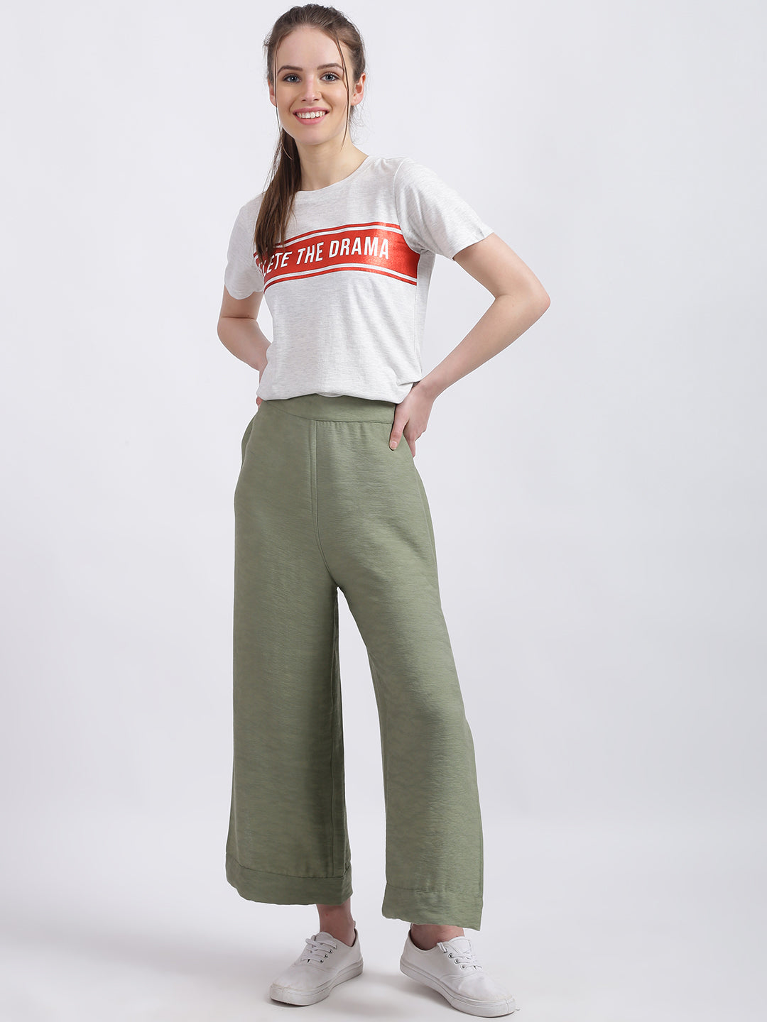 Grey Solid Regular T-Shirt