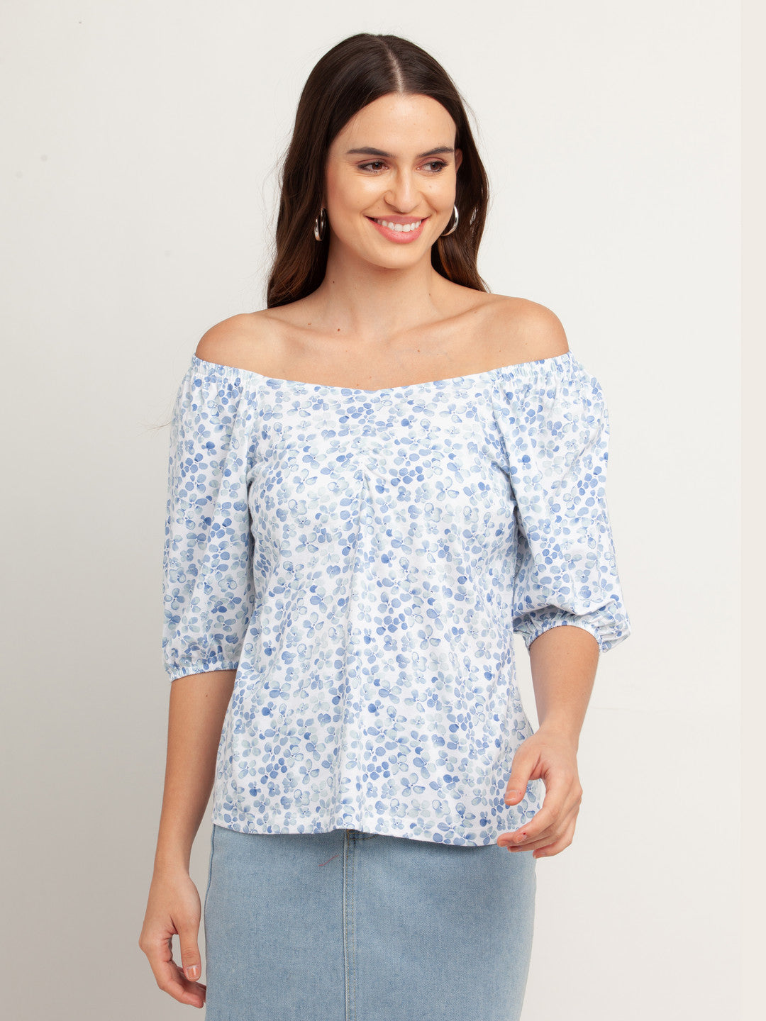 White Solid Short Sleeves Top