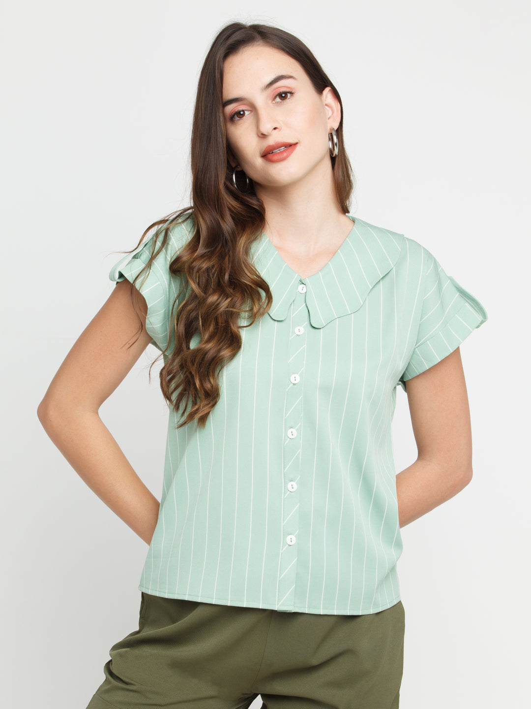 Green Striped Shirt