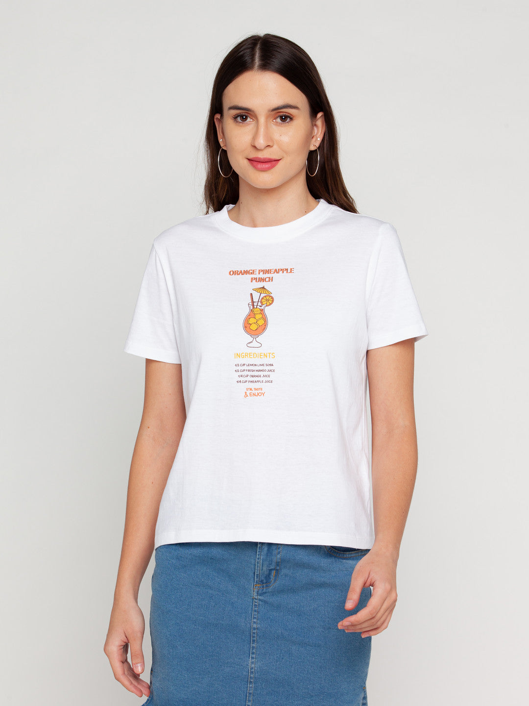 White Printed T-Shirt