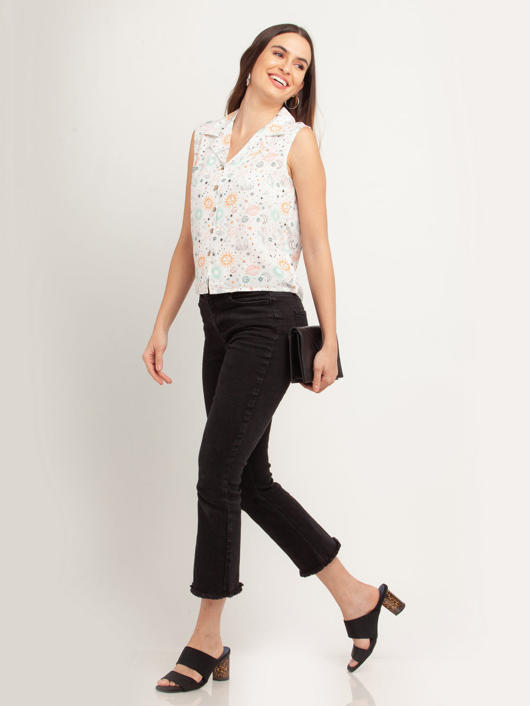 White Printed Shirt