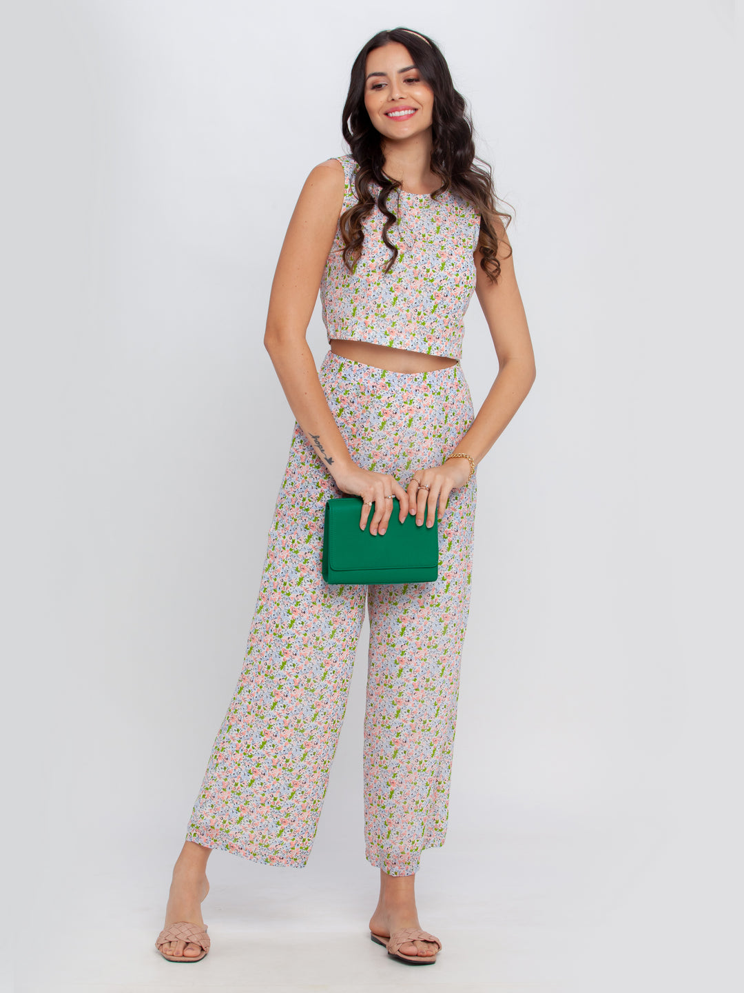 Off White Printed Top