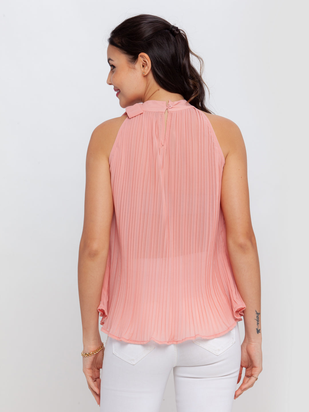 Pink Solid Tie-Up Top