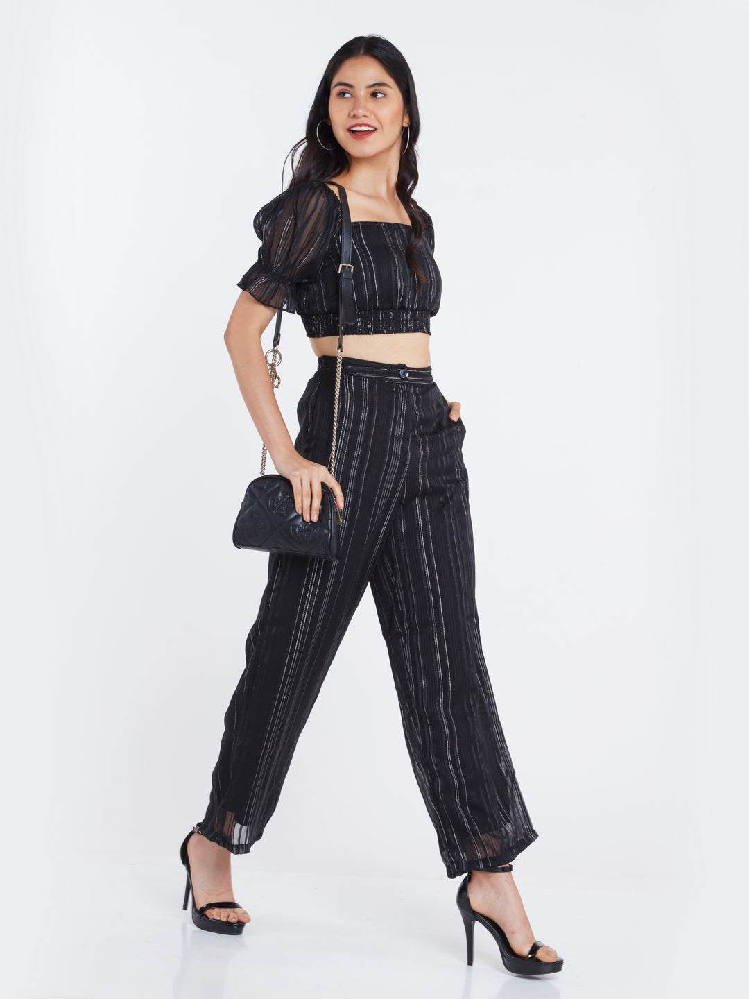 Lonain Cupro Black Co-Ord Set