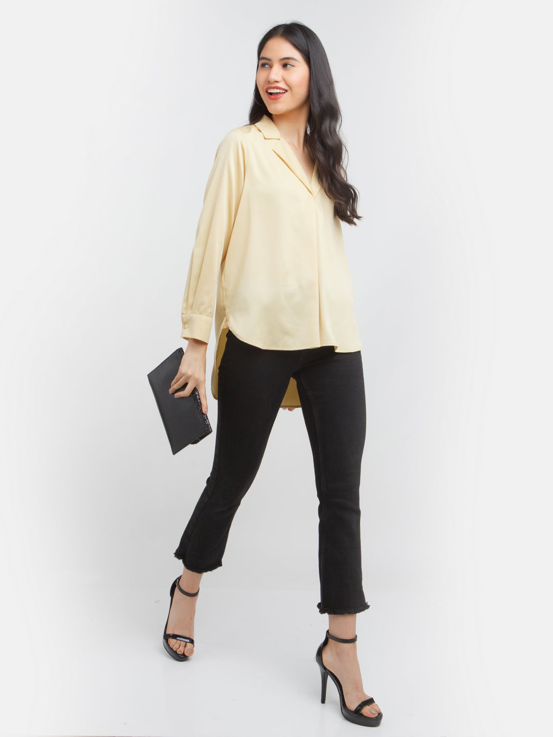 Yellow Solid Straight Shirt