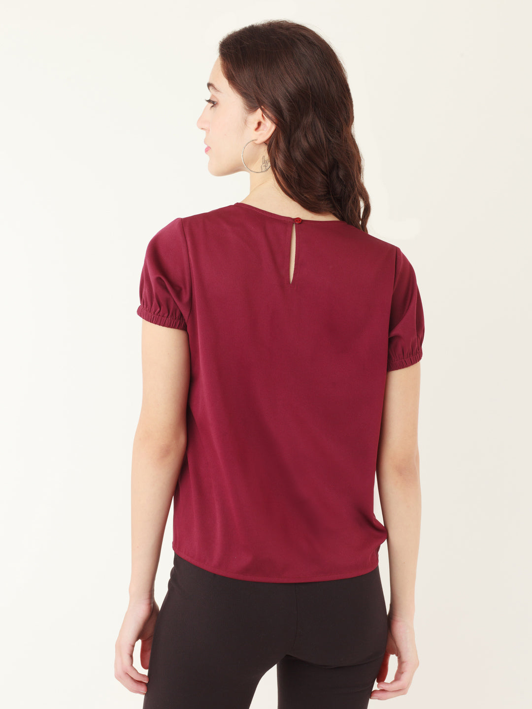 Red Solid Regular Top