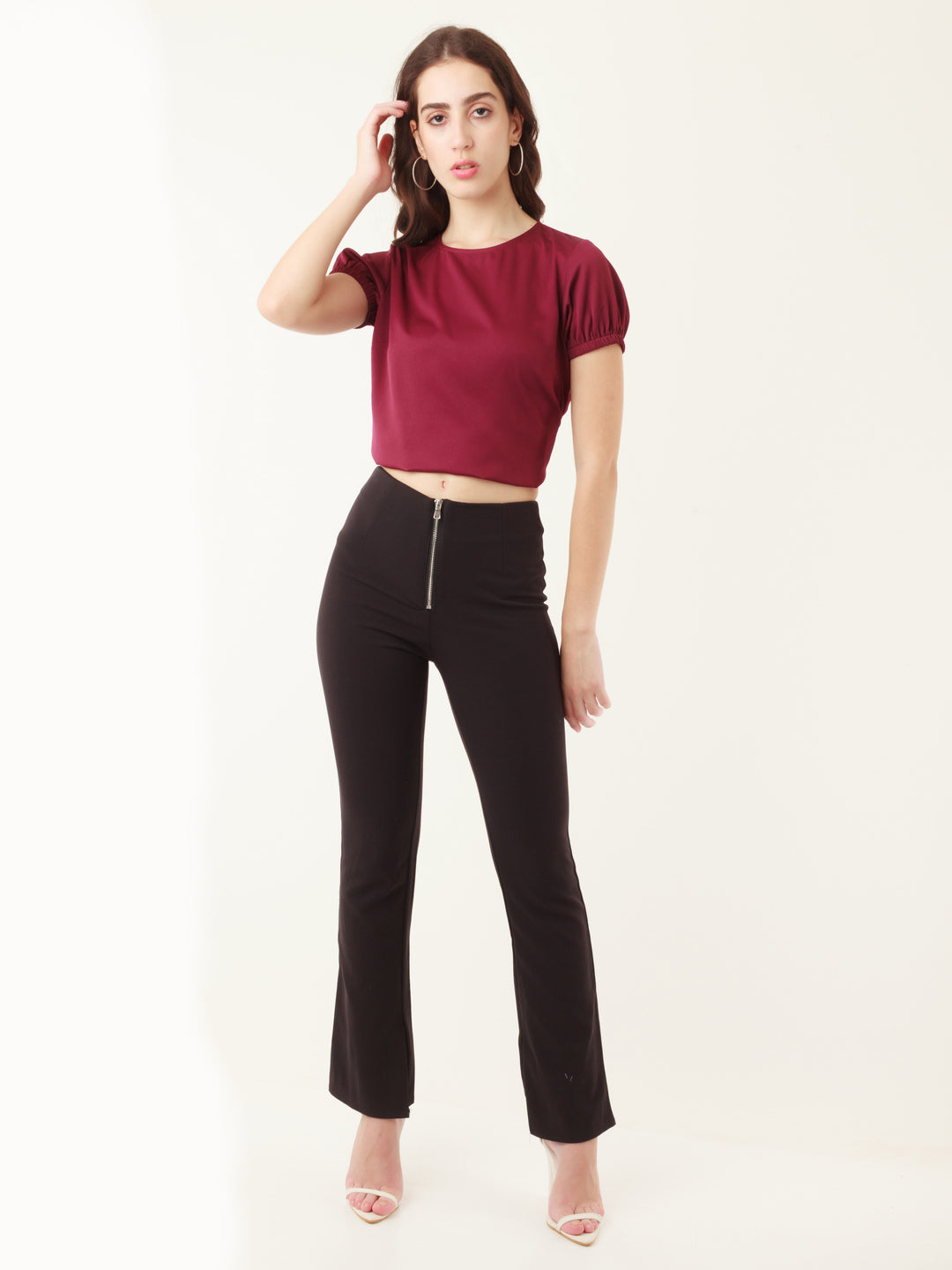 Red Solid Regular Top