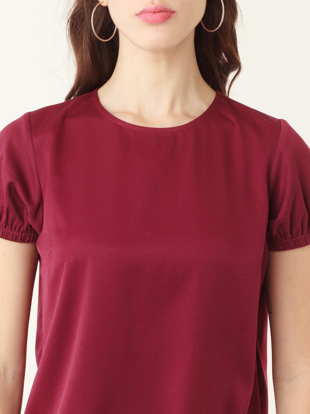 Red Solid Regular Top