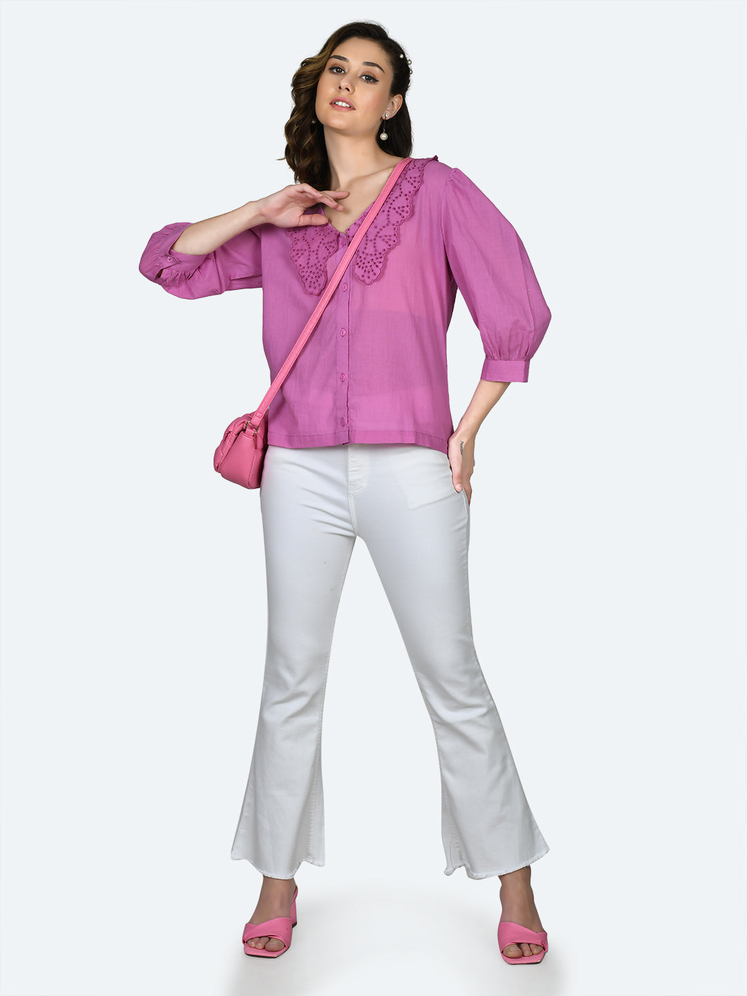 Pink Embroidered Top